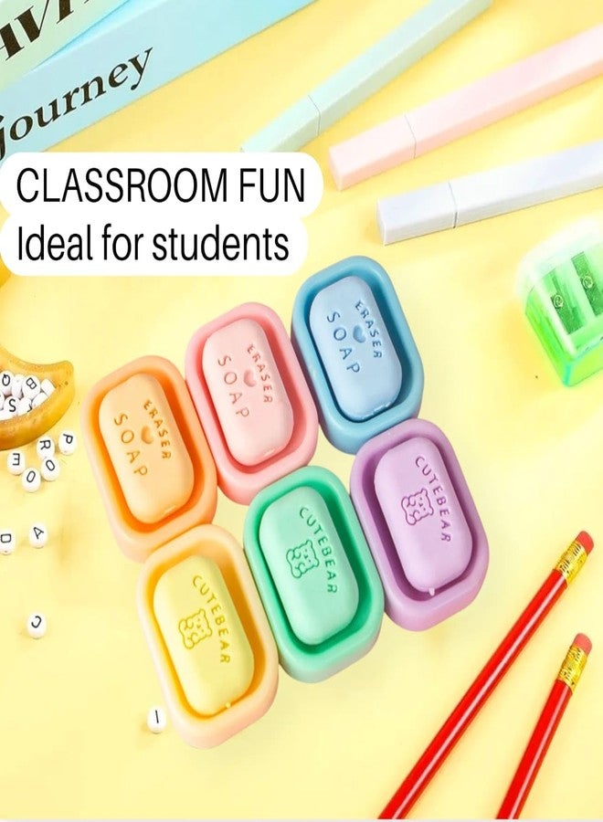 TERA13 Mini Soap Eraser for Kids (5 Pcs) Smudge-Free Cute Pencil Erasers, 3D Shape Fun & Colorful Erasers for Boys & Girls, Non-Toxic Pencil Eraser, Birthday Return Gift, Stationery Colletion - Image 4